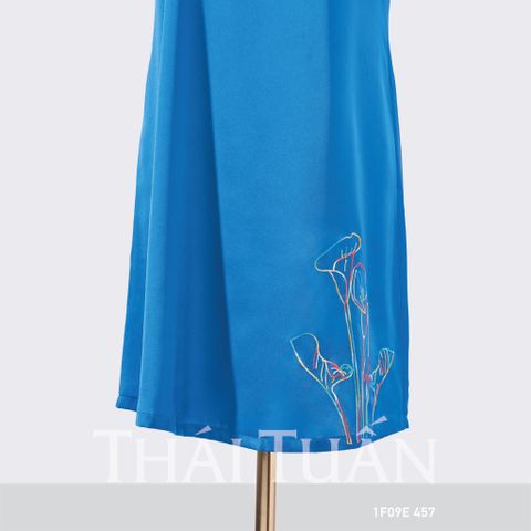 Đầm Ngủ Tay Ngắn Cổ Tim Màu Xanh Dương 1F09E457