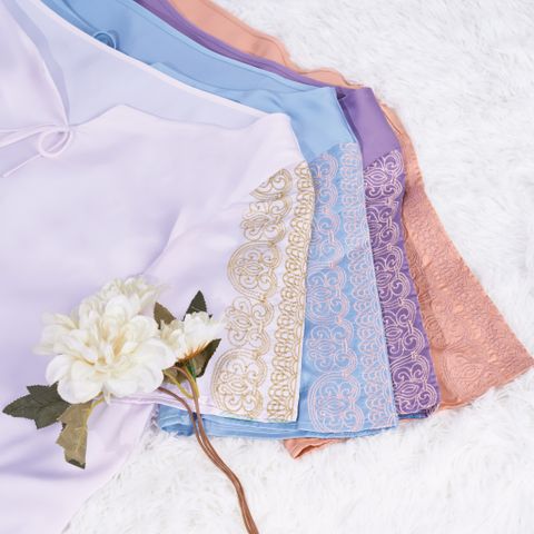 1F07E315 Đầm Ngủ Tay Ngắn Xanh Nhạt