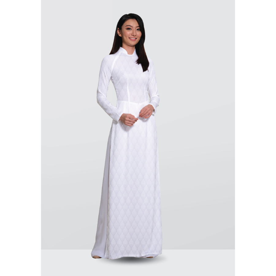 DCXN001101 Vải Áo Dài Nữ Sinh Lencii Trắng Sữa Khổ 1m15 x Dài 2m2