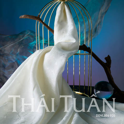 DDVL004020 Vải Gấm Hương Xưa Màu Trắng Màu Trắng Khổ 1m50