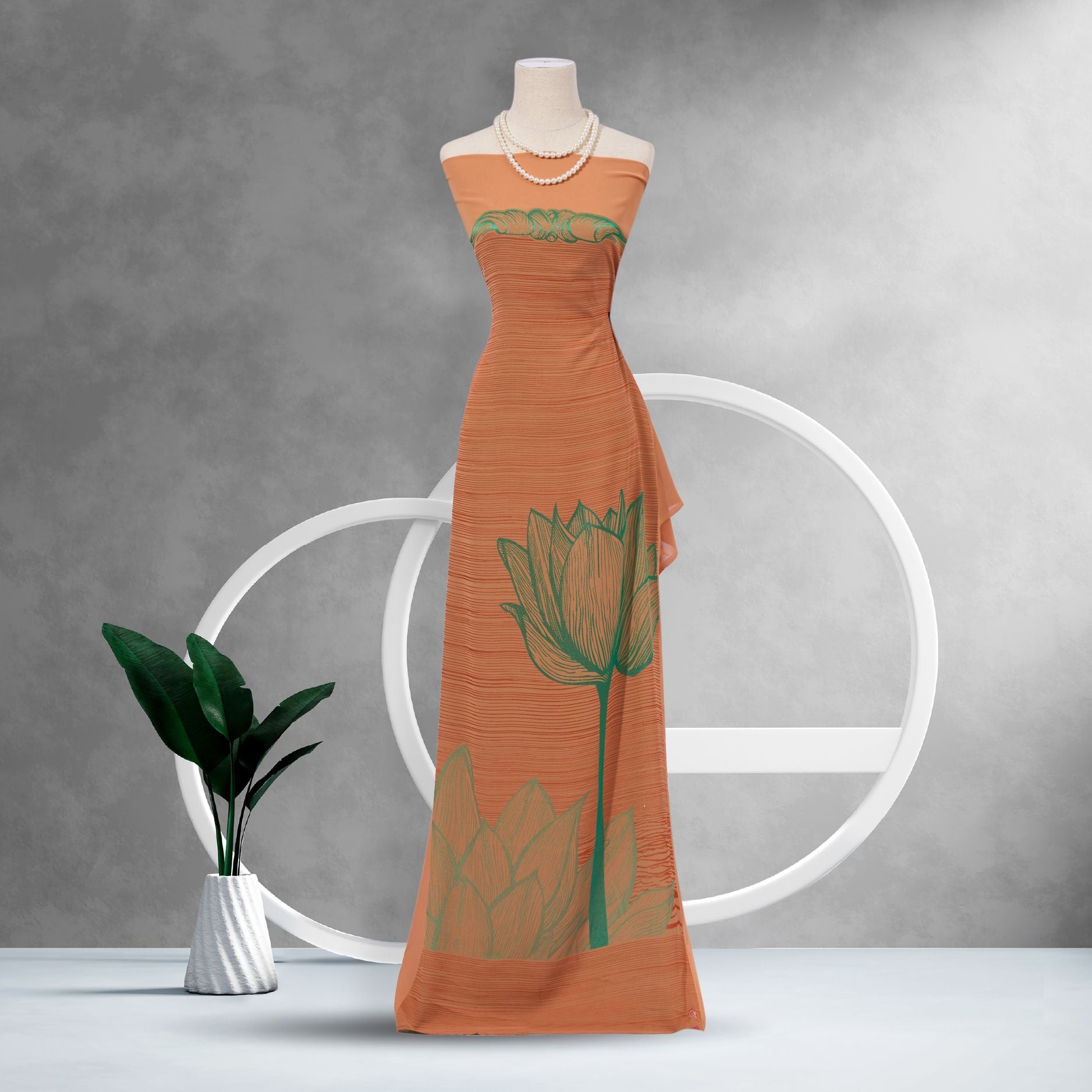 Vải Gấm Hoa Văn Co Giãn Khổ 1m50 DFRL001022