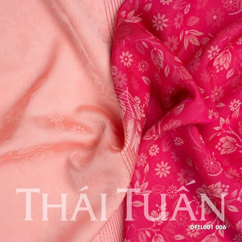 DFTL002006 Vải Gấm Hoa Văn Cách Điệu Nhẹ Màu Hồng Đỏ 2 Ánh Khổ 1m50 Dài 3m