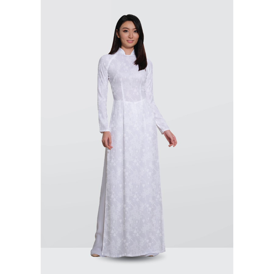 DIPN001 Vải Áo Dài Nữ Sinh Lencii Kháng Khuẩn Màu Trắng