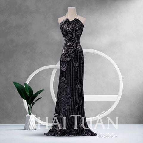 DIRN001074 Vải Gấm Nét Ngọc Đen Khổ 1m15 x 2m5