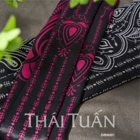 DIRN001074 Vải Gấm Nét Ngọc Đen Khổ 1m15 x 2m5