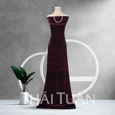 DIRN002032 Vải Gấm Nét Ngọc Co Giãn Màu Đen Hồng Khổ 1m15 x 2m5