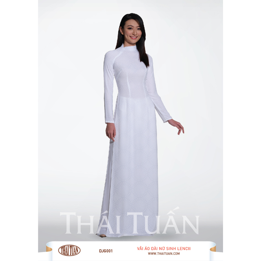 DJGN001101 Vải Áo Dài Nữ Sinh Lencii Kháng Khuẩn Trắng Sữa