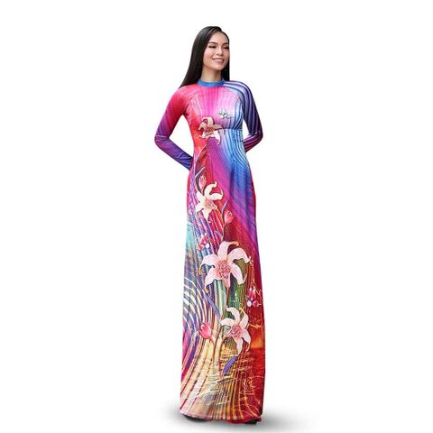 Vải Áo Dài Kim Tuyến Premium Họa Tiết Hoa Lá Kháng Khuẩn