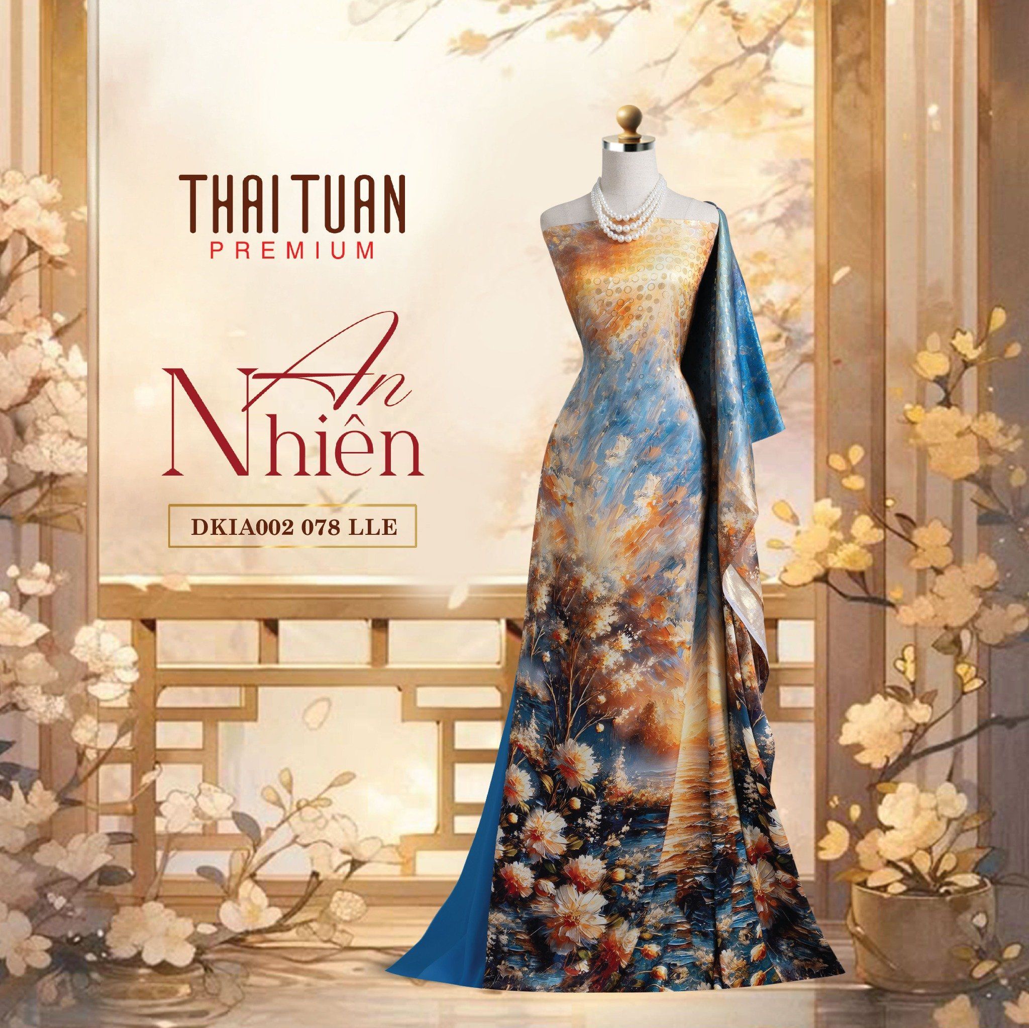 DKIA002078LLE Vải Áo Dài Kim Tuyến Premium Kháng Khuẩn Khổ 1m50 x Dài 2m3