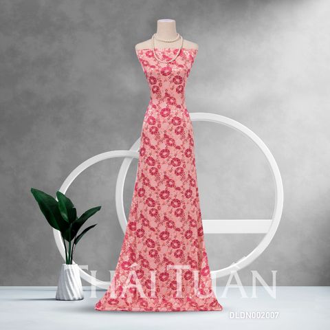 DLDN002007 Vải Gấm Hoa Văn Hồng Khổ 1m15 x 2m5