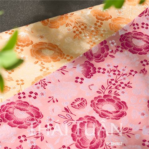 DLDN002007 Vải Gấm Hoa Văn Hồng Khổ 1m15 x 2m5
