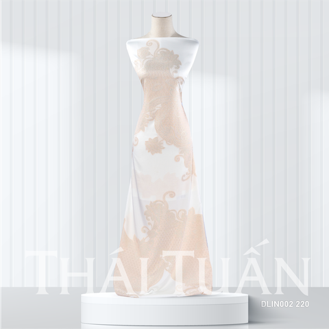 DLIN002220 Vải Gấm Kim Tuyến Da Nhạt Khổ 1m15 x 2m3