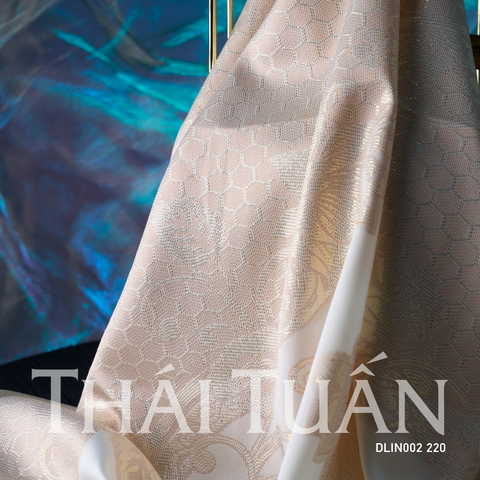 DLIN002220 Vải Gấm Kim Tuyến Da Nhạt Khổ 1m15 x 2m3