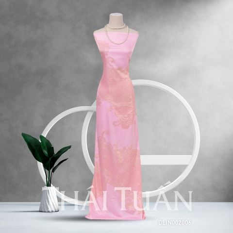 Vải Gấm Kim Tuyến Hồng Tươi Khổ 1m15 x 2m3 DLIN002006