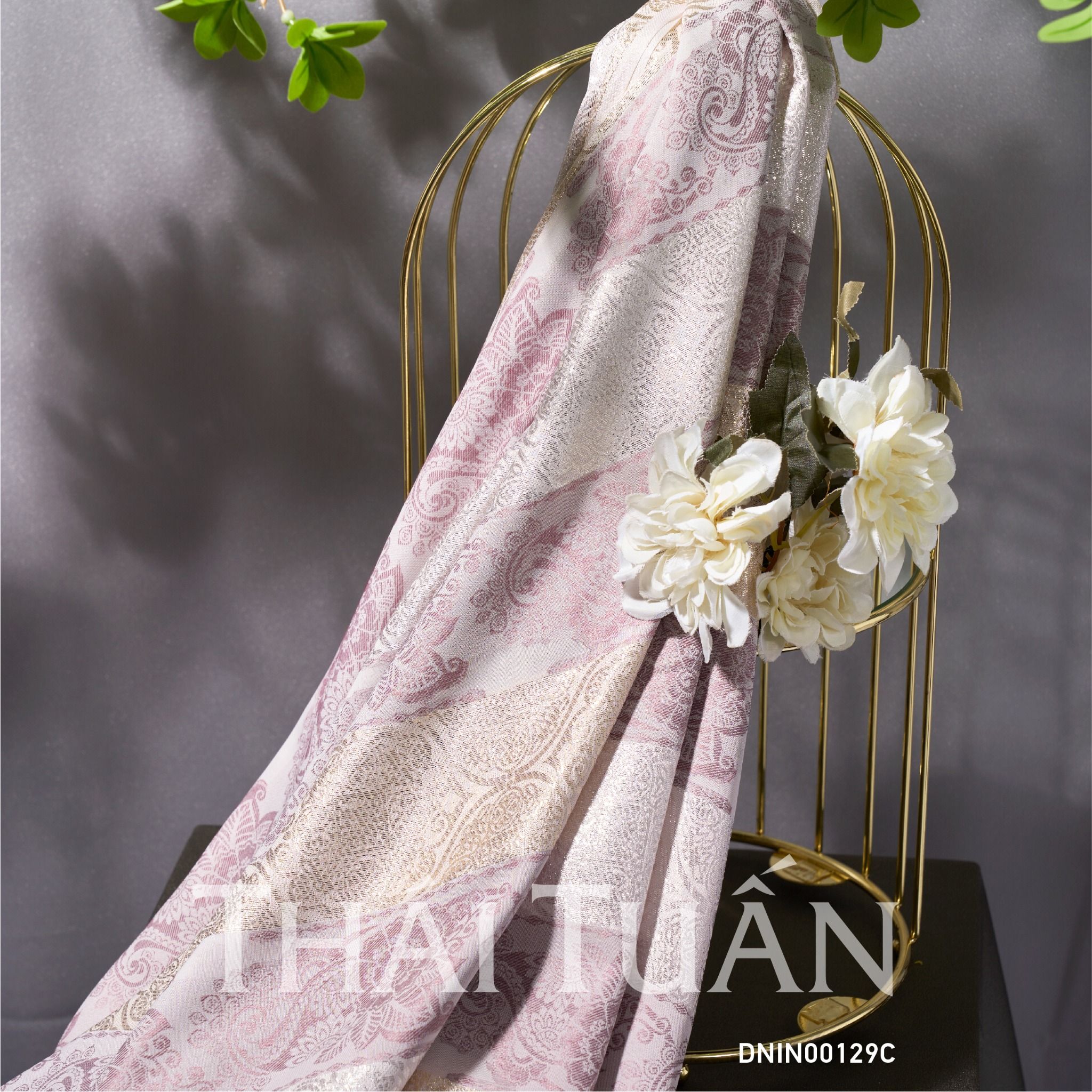 DNIN00129C Vải Gấm Hoa Văn Khổ 1m15 x 2m5