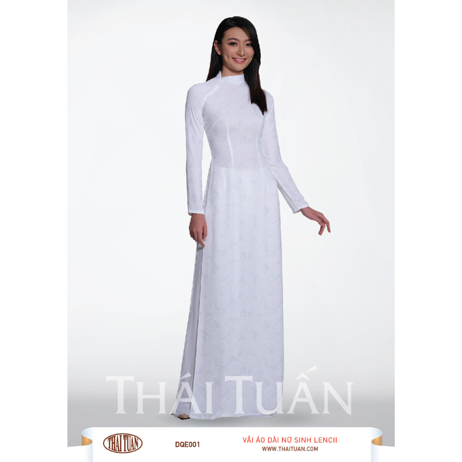 DQEN001101 Vải Áo Dài Nữ Sinh Lencii Trắng Sữa Khổ 1m15 x Dài 2m2
