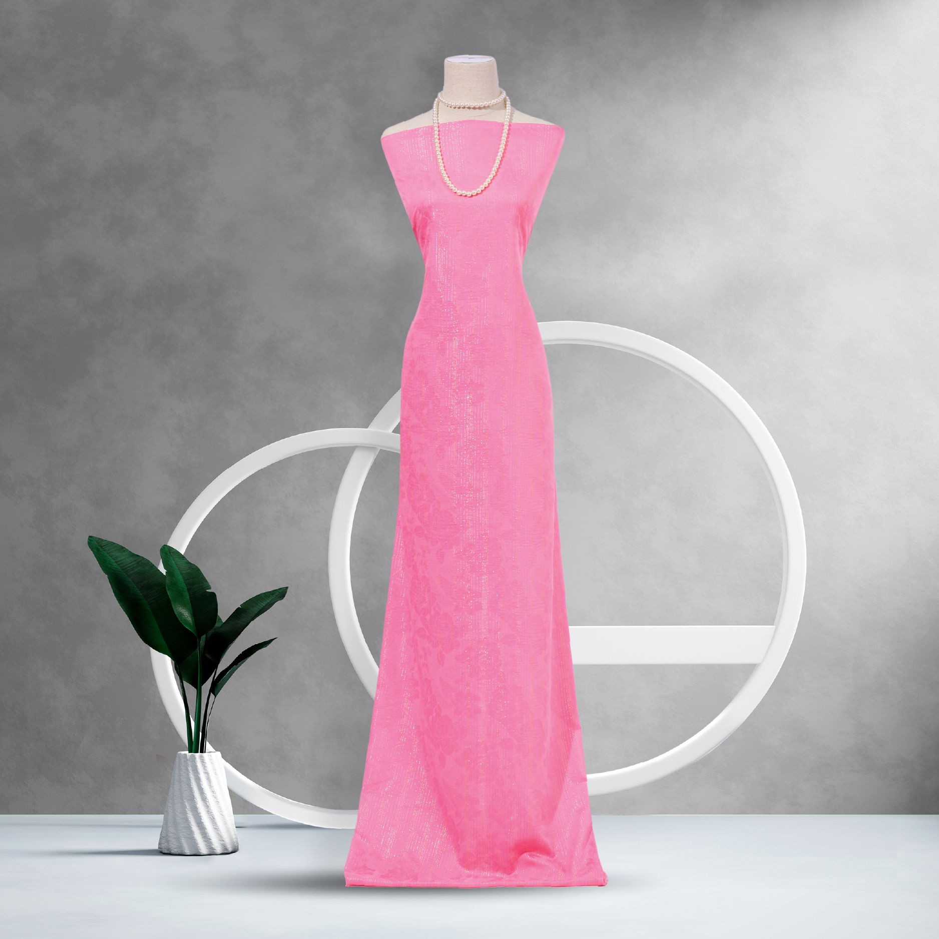 DRBN001006 Vải Gấm Hoàng Kim Hồng Khổ 1m15 x 3m