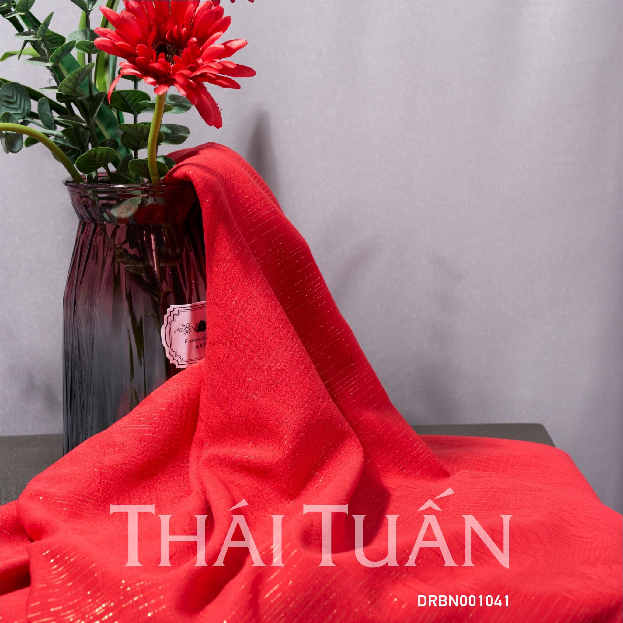 DRBN001041 Vải Gấm Hoàng Kim Đỏ Khổ 1m15 Dài 2m5