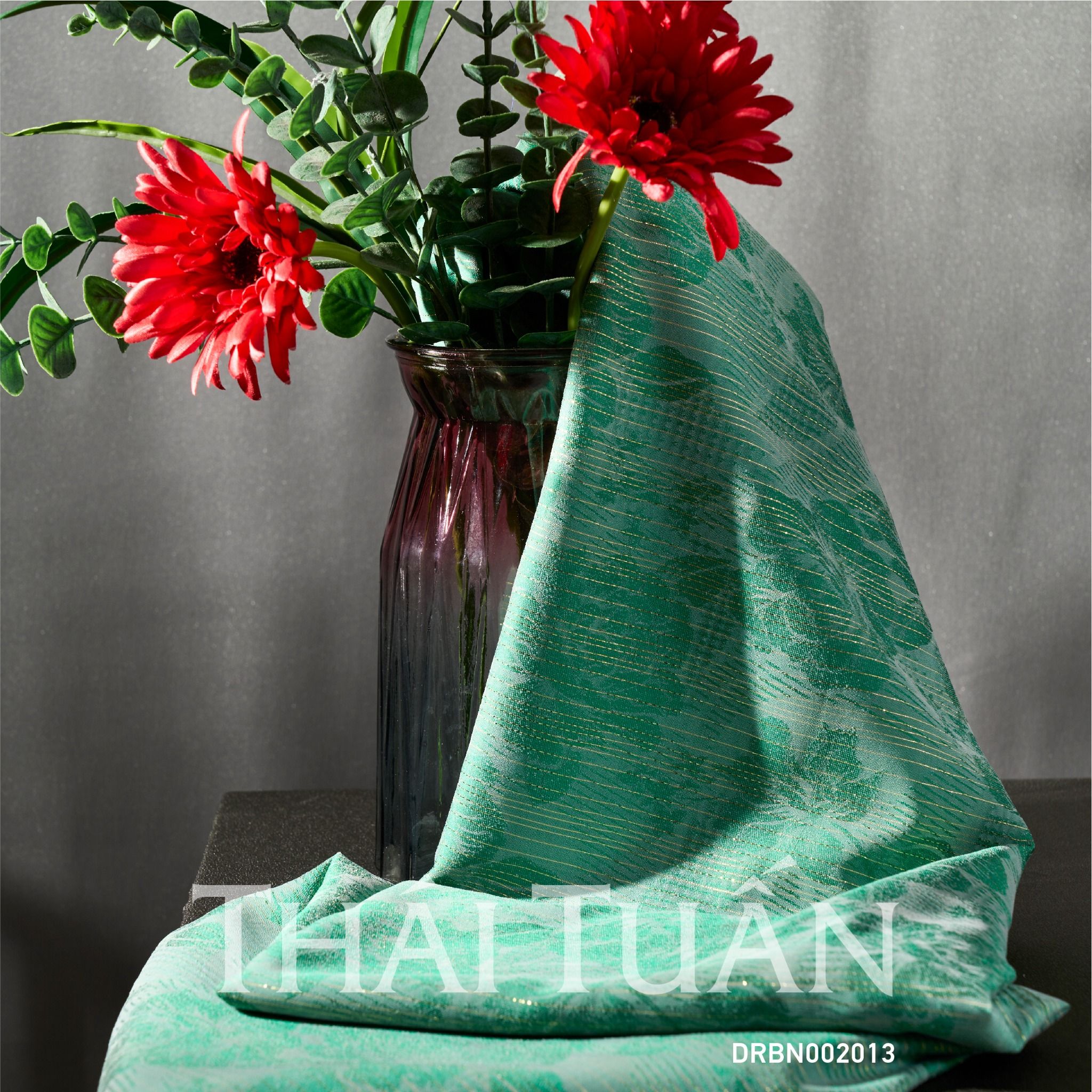 DRBN001013 Vải Gấm Hoàng Kim Xanh Lá Khổ 1m15 Dài 2m5