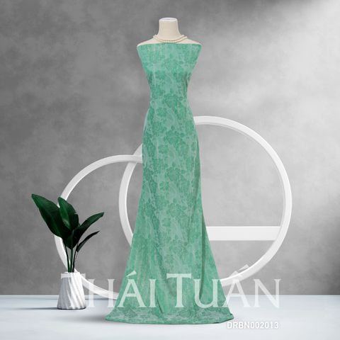 DRBN001013 Vải Gấm Hoàng Kim Xanh Lá Khổ 1m15 Dài 2m5