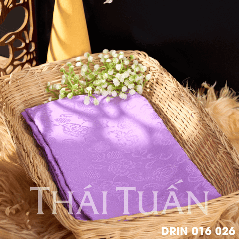 DRIN016026 Vải Gấm Tằm Phương Nam Màu Tím Cà Khổ 1m15 Dài 2m5