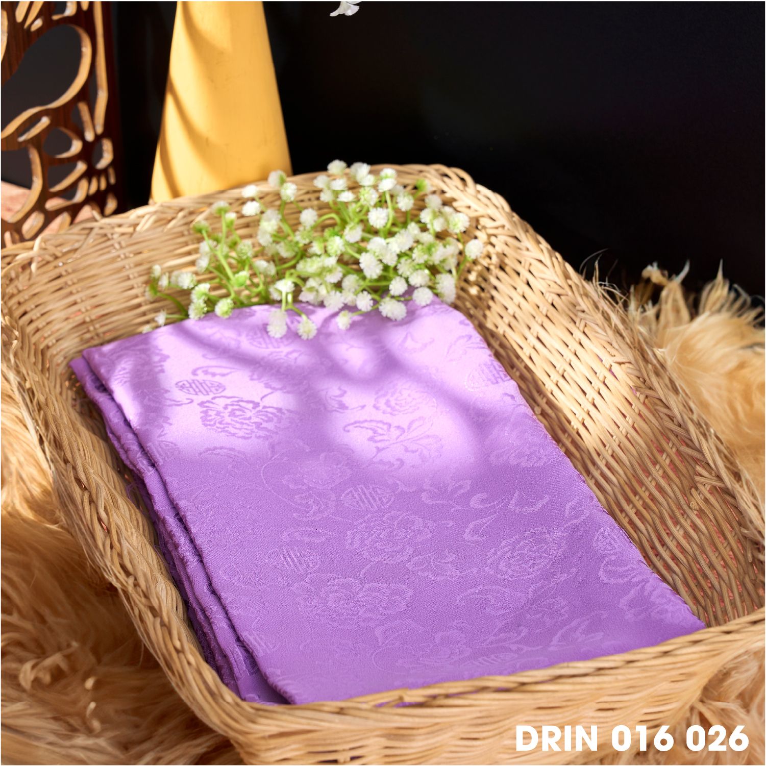 DRIN016026 Vải Gấm Tằm Phương Nam Màu Tím Cà Khổ 1m15 Dài 2m5