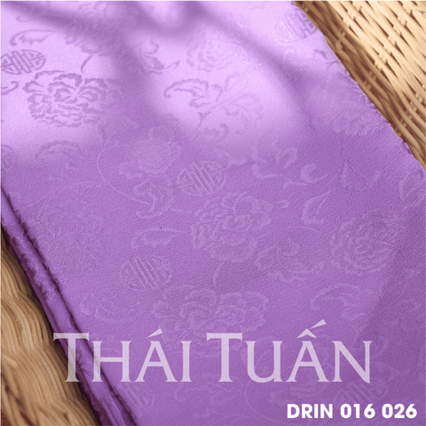 DRIN016026 Vải Gấm Tằm Phương Nam Màu Tím Cà Khổ 1m15 Dài 2m5