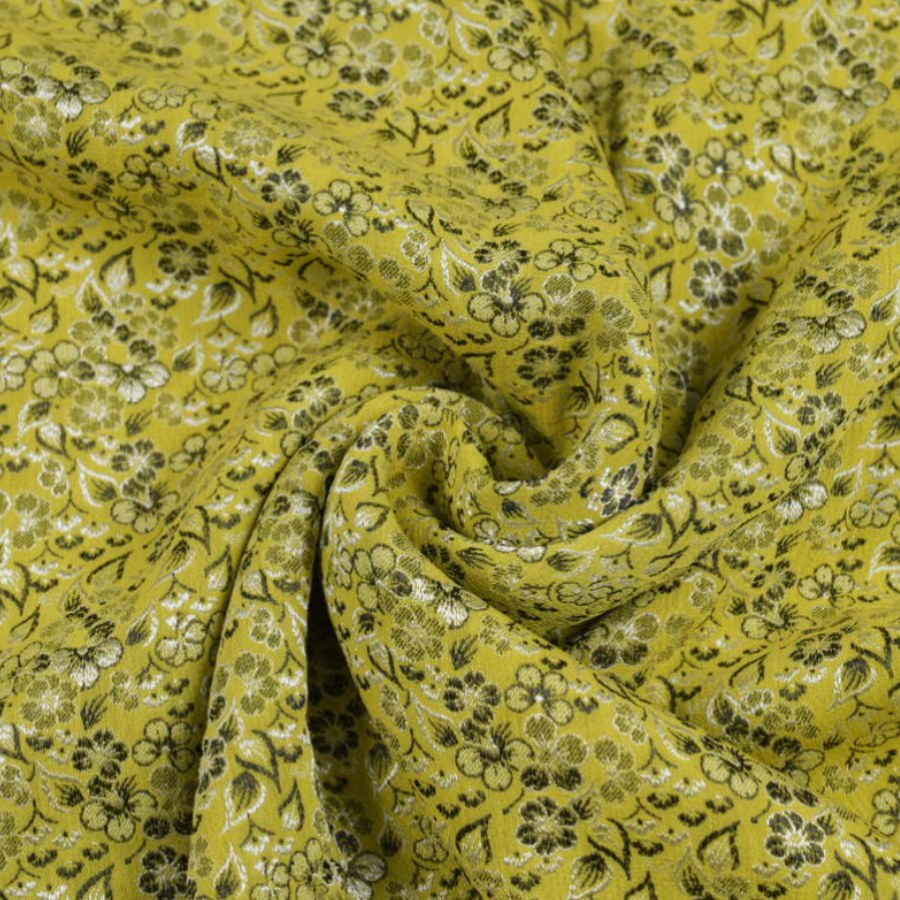 DSGN010-202 Vải Gấm Họa Tiết Hoa Vàng Khổ 1m15 x 2m5