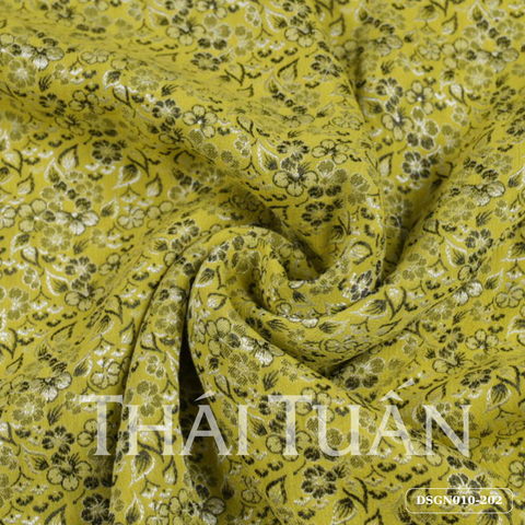 DSGN010-202 Vải Gấm Họa Tiết Hoa Vàng Khổ 1m15 x 2m5