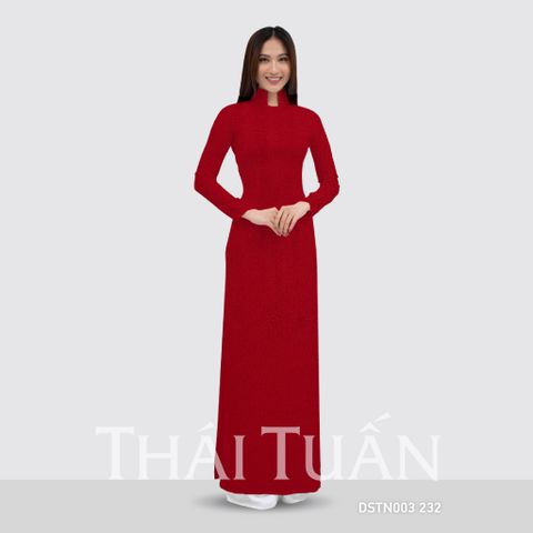 DSTN003-232 | Vải Áo Dài Hoa Văn Dệt Màu Đỏ