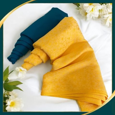 DSWN005039 Vải Gấm Bạch Ngọc Co Giãn Màu Vàng Khổ 1m15