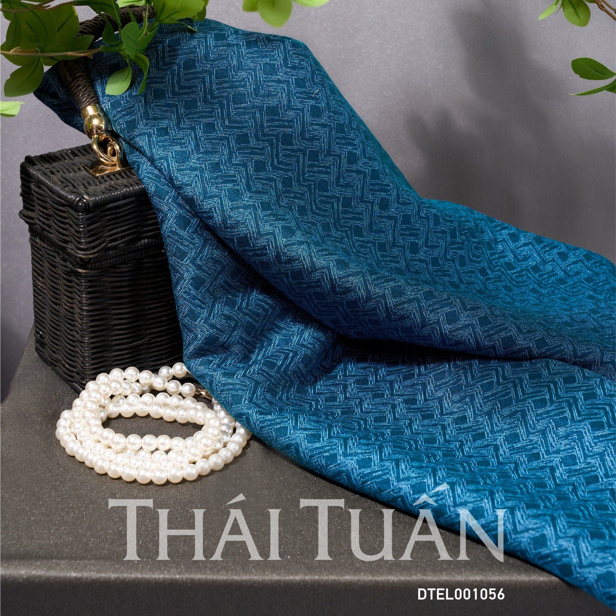 Vải Gấm Hổ Phách Màu Xanh Dương Khổ 1m50 Dài 2m DTEL001056