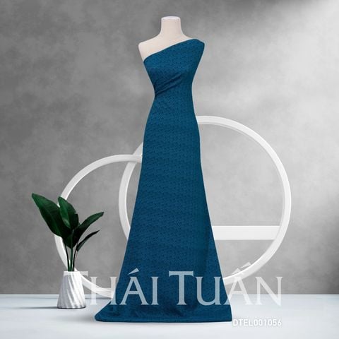 Vải Gấm Hổ Phách Màu Xanh Dương Khổ 1m50 Dài 2m DTEL001056