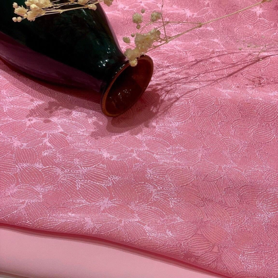 DTQN003306 Vải Gấm Sao Mai Co Giãn Màu Hồng Khổ 1m15 x 2m5
