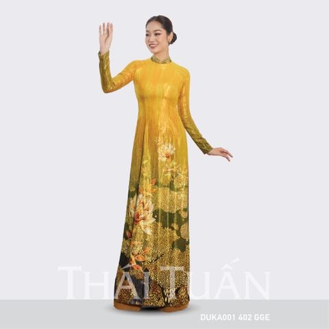 DUKA001402GGE Vải Áo Dài Kim Tuyến Kháng Khuẩn Màu Vàng Khổ 1m50 x Dài 2m3