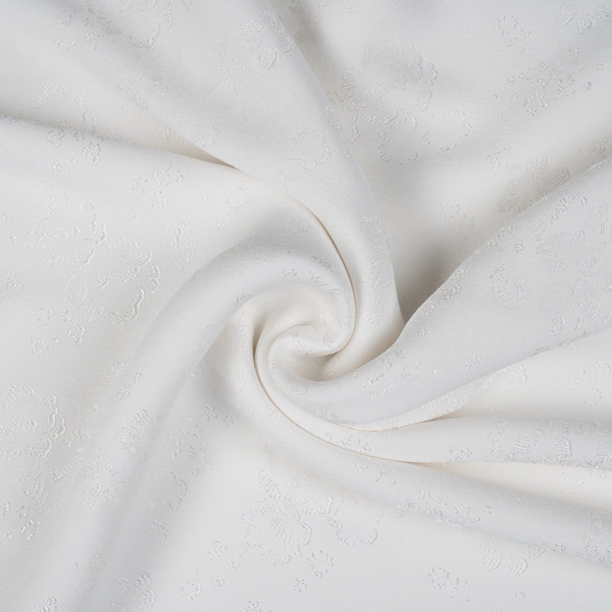 DVLN008020 Vải Gấm Hồng Mai Co Giãn Màu Trắng Khổ 1m15 x 2m5