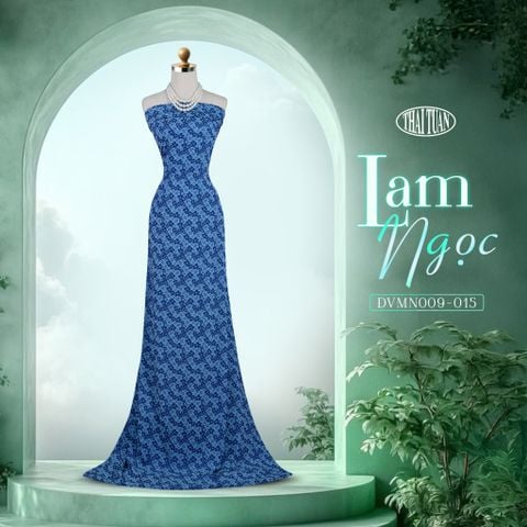 Vải Gấm Lam Ngọc Co Giãn Màu Xannh Khổ 1m15 x 2m5 DVMN009015