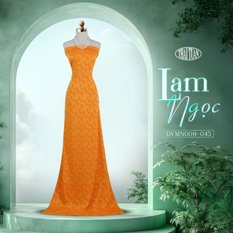 DVMN009-043 Vải Gấm Lam Ngọc Co Giãn Màu Vàng Khổ 1m15 x 2m5