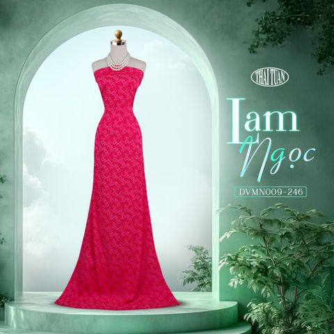 DVMN009246 Vải Gấm Lam Ngọc Co Giãn Màu Hồng Khổ 1m15 x 2m2