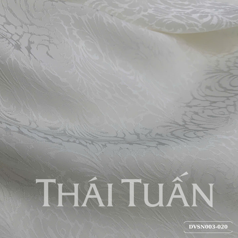 Vải Gấm Hồng Hoa Màu Trắng Khổ 1m15 x 2m5 DVSN003020