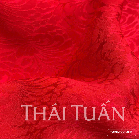 Vải Gấm Hồng Hoa Màu Đỏ Khổ 1m15 x 2m5 DVSN003041