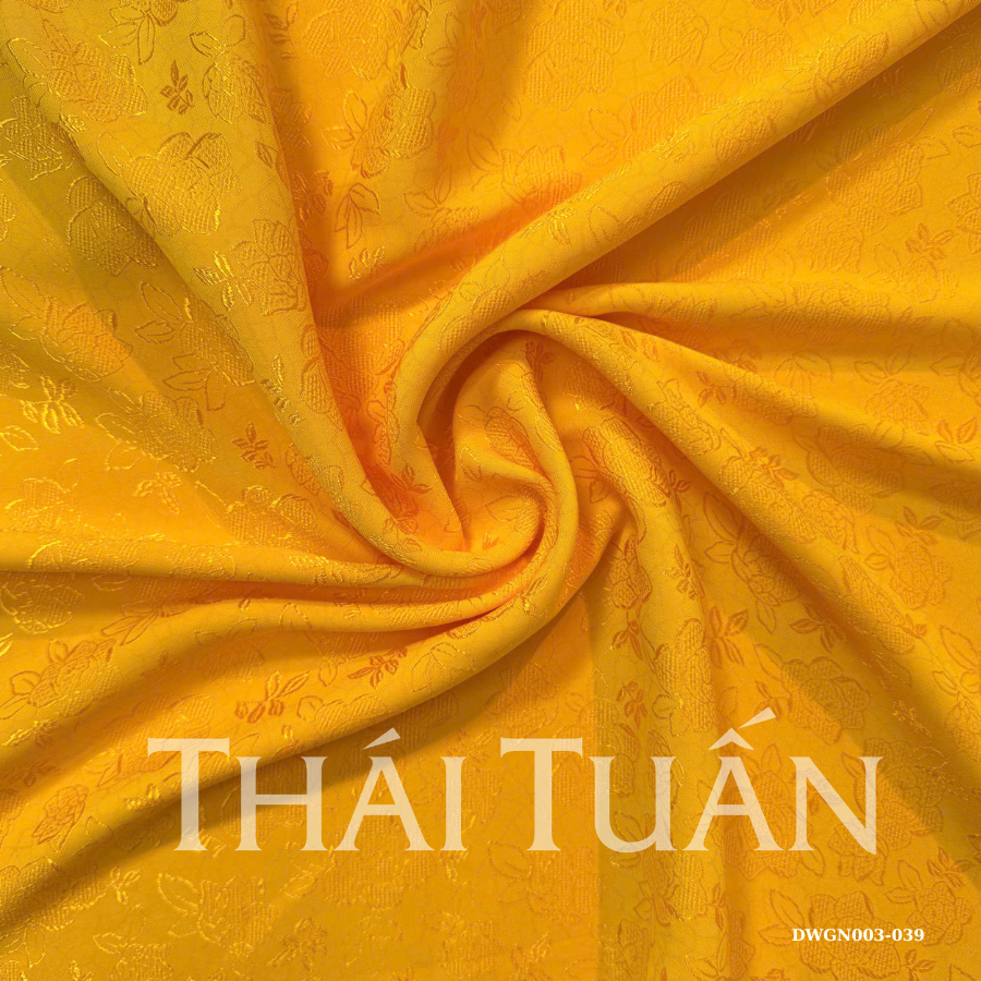 Vải Gấm Ngàn Hoa Màu Vàng Họa Tiết Hoa Khổ 1m15 x 2m5 DWGN003039