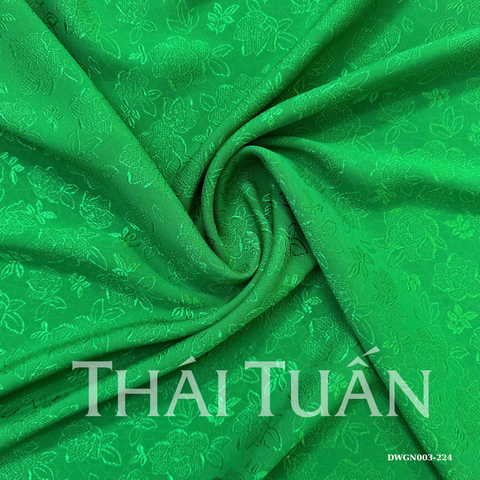 Vải Gấm Ngàn Hoa Màu Xanh Lá Họa Tiết Hoa Khổ 1m15 x 2m5 DWGN003224