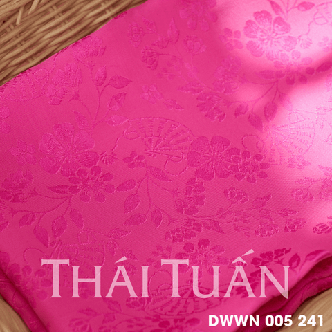 DWWN005446 Vải Gấm Xuân Hồng Màu Hồng Khổ 1m15m x 2m5