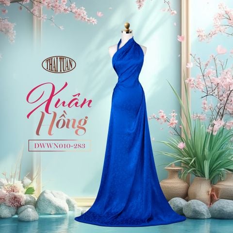 DWWN010283 Vải Gấm Xuân Hồng Màu Xanh Khổ 1m15 x 2m4