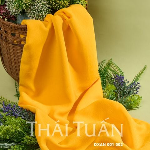 DXAN001002 Vải Gấm Tường Xuân Màu Vàng Khổ 1m15