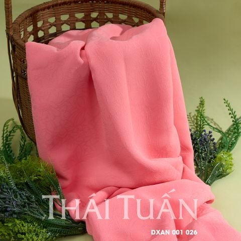 Vải Gấm Tường Xuân Màu Hồng Cam Khổ 1m15 DXAN001026