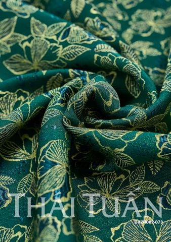 DXZN002073 Vải Gấm Thượng Uyển Màu Xanh Trầm Khổ 1m15 Dài 2m4