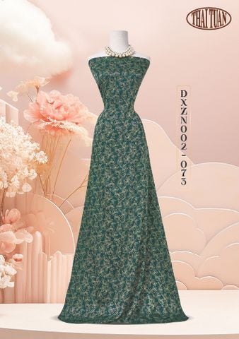 DXZN002073 Vải Gấm Thượng Uyển Màu Xanh Trầm Khổ 1m15 Dài 2m4