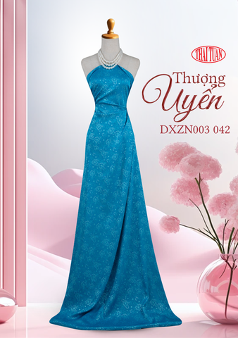 Vải Gấm Thượng Uyển Họa Tiết Màu Xanh Khổ 1m15 x 2m5 DXZN003042